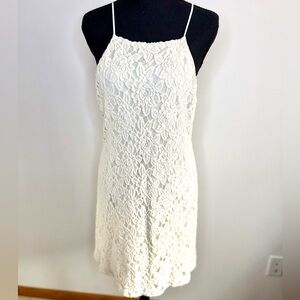 Pins and Needles White Lace Slip Dress Spaghetti Strap Size L